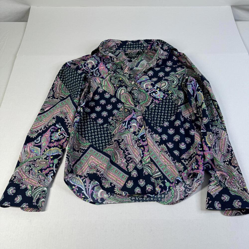 Ralph Lauren Women’s Blouse Short Floral Long Sleeve Size S